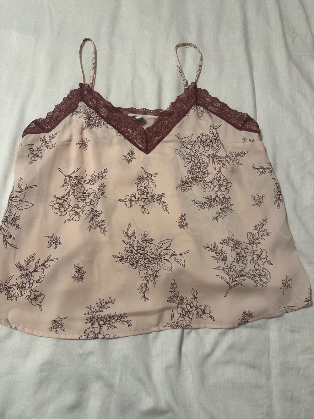 Lace-Trim Floral Cami Tank Top - Set
